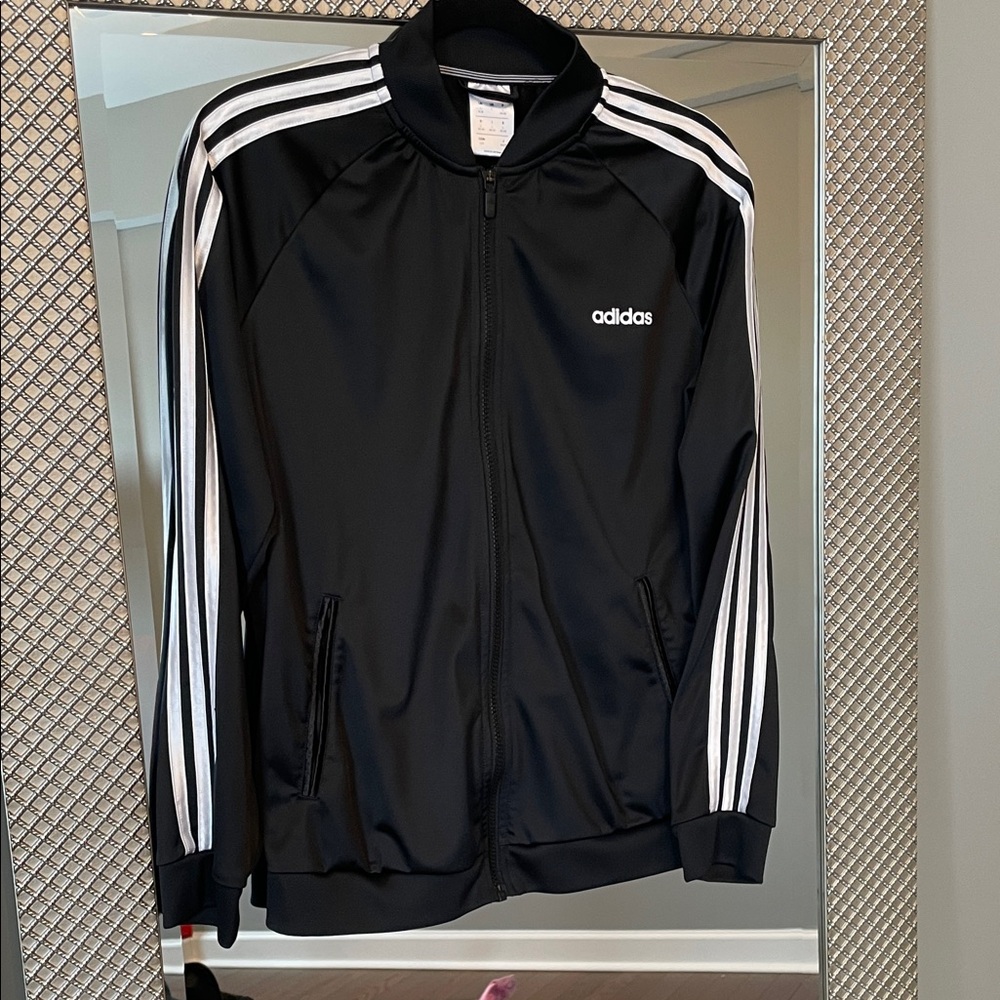 Adidas Black Jacket with White Accents
